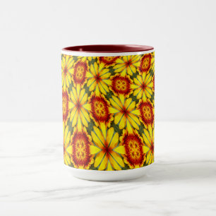 Taza Patrón de las flores doradas