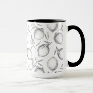 Taza Patrón de limón dibujado a mano