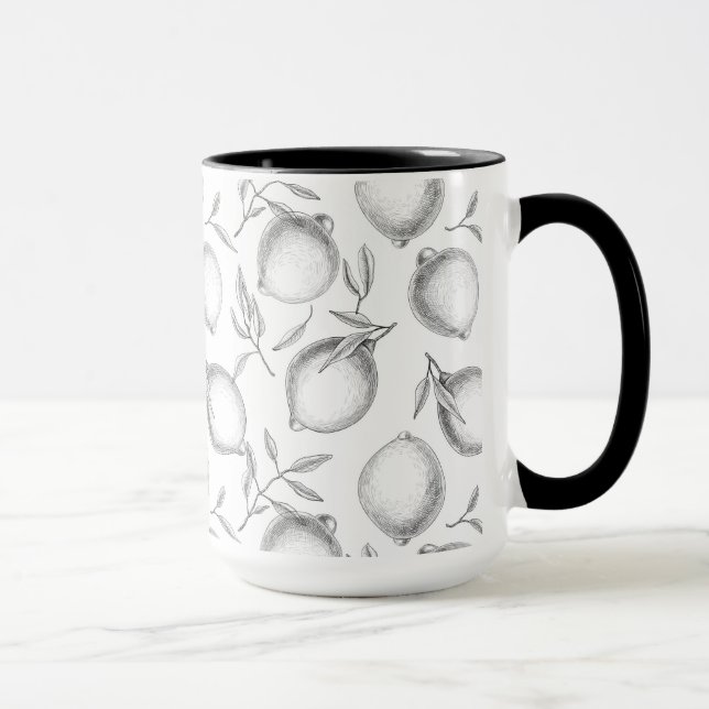 Taza Patrón de limón dibujado a mano (Derecha)