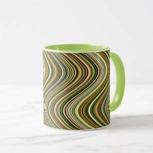 Taza Patrón de línea de curva multicolor muy único