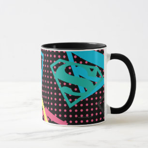Taza Patrón de logotipo de superchica y puntos de polk