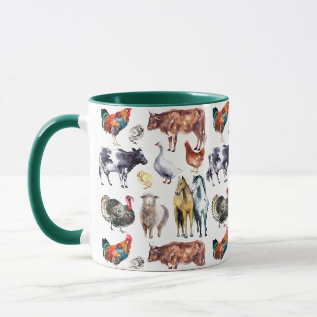 Taza Patrón de los animales de granja acuática (Izquierda)
