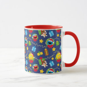 Taza Patrón de luces de Navidades de Plaza Sésamo