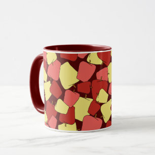 Taza Patrón de manzanas rojas y amarillas