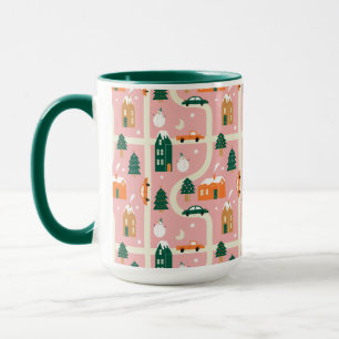 Taza Patrón de mapa de vacaciones de la ciudad de navid
