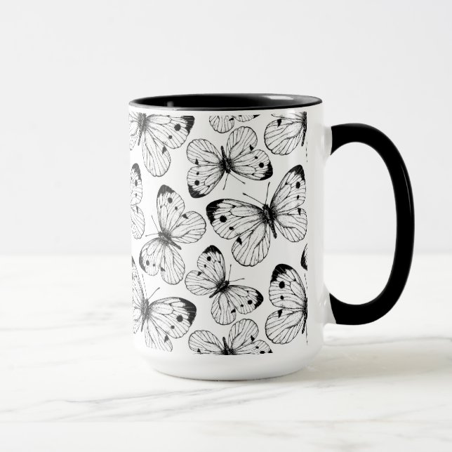 Taza Patrón de mariposa de col (Derecha)