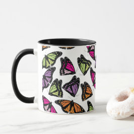 Taza Patrón de mariposas coloridas