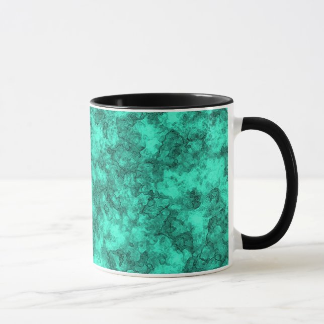 Taza Patrón de mármol brillante turquesa (Derecha)