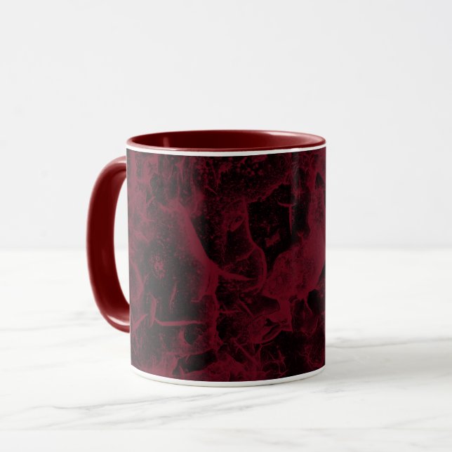 Taza Patrón de mármol negro y rojo. (Anverso izquierdo)