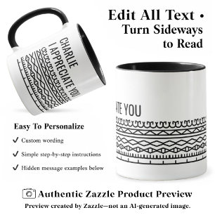 Taza Patrón de Mensaje Oculto, Despedida Personalizada,
