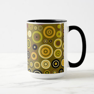 Taza Patrón de mosaico de los círculos pop retro #3
