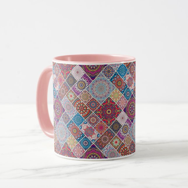 Taza Patrón de mosaico de Mandala (Anverso izquierdo)