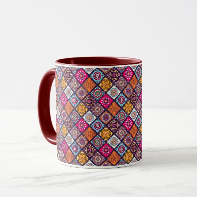 Taza Patrón de mosaico de Mandala (Anverso izquierdo)