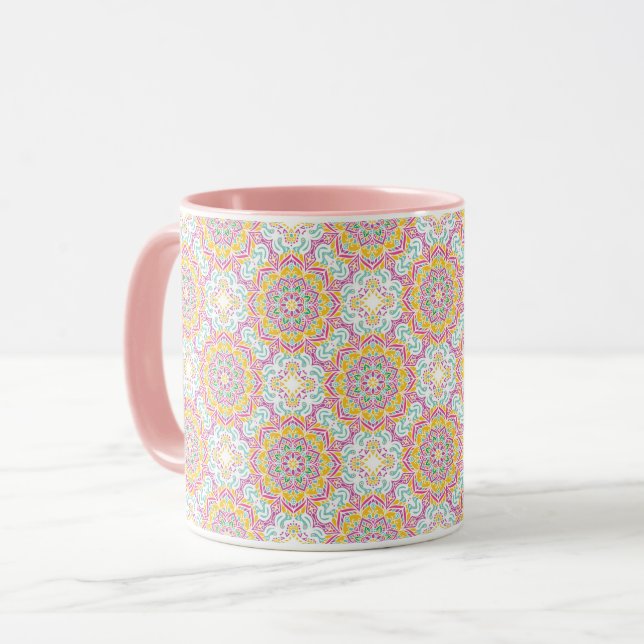 Taza Patrón de mosaico de Mandala (Anverso izquierdo)