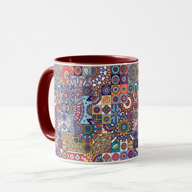 Taza Patrón de mosaico de Mandala (Anverso izquierdo)