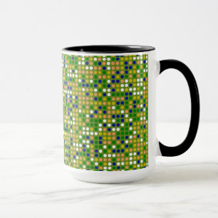 Taza Patrón de mosaico de punto de polka decorativo #2