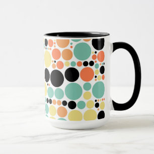 Taza Patrón de mosaico de punto de polka retro #7