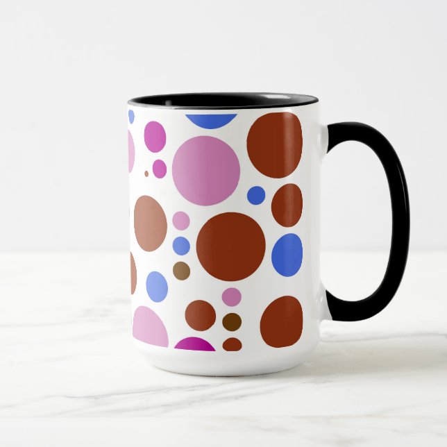 Taza Patrón de mosaico de puntos de polka pop retro (Derecha)