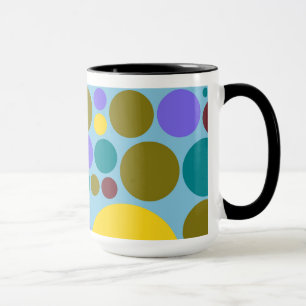Taza Patrón de mosaico de puntos de polka pop retro #7