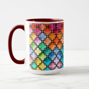 Taza Patrón de mosaico del arco iris