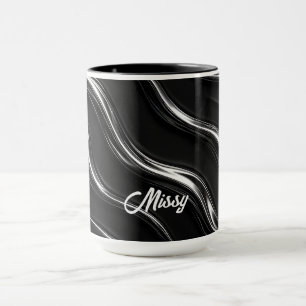Taza Patrón de movimiento de cromo líquido Futurista