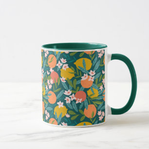 Taza Patrón de Naranja de cosecha de limón