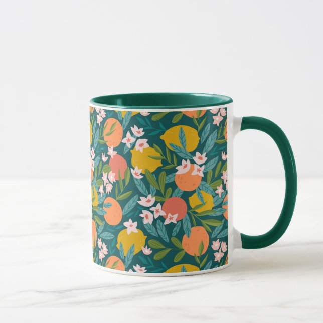 Taza Patrón de Naranja de cosecha de limón (Derecha)