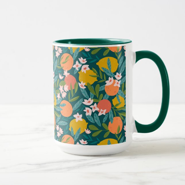 Taza Patrón de Naranja de cosecha de limón (Derecha)