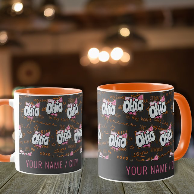 Taza Patrón de naranja negro del estado de Ohio Mug (Subido por el creador)