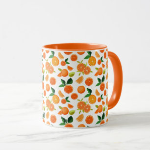 Taza patrón de naranjas