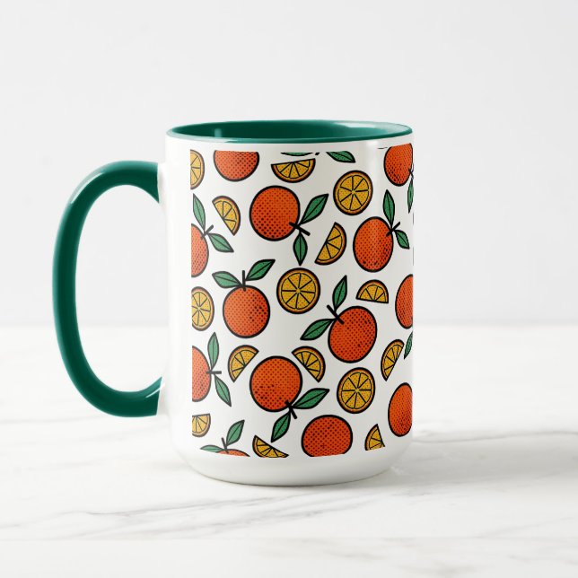 Taza Patrón de Naranjas Coloridas  (Izquierda)