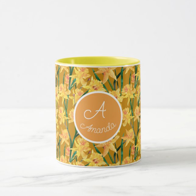Taza Patrón de Narciso de Verano Personalizado (Centro)
