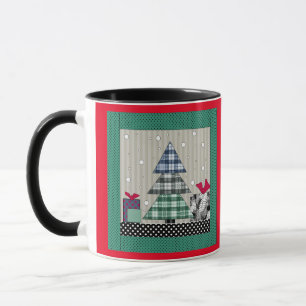 Taza Patrón de Navidad, aplique, año nuevo, Navidad