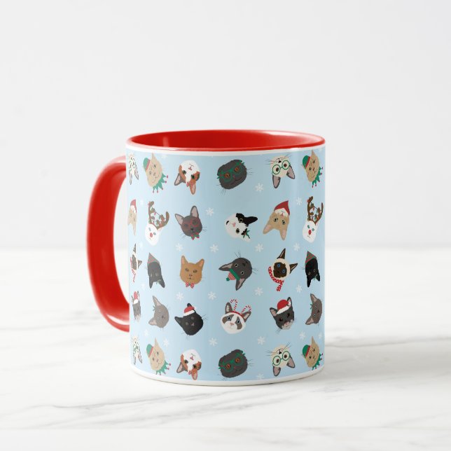 Taza Patrón de Navidades de gato (Anverso izquierdo)