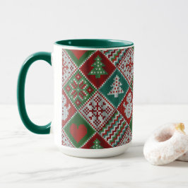 Taza Patrón de Navidades del juego de burlas blancas ve