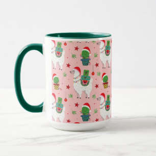 Taza Patrón de Navidades Llamas y Cacti