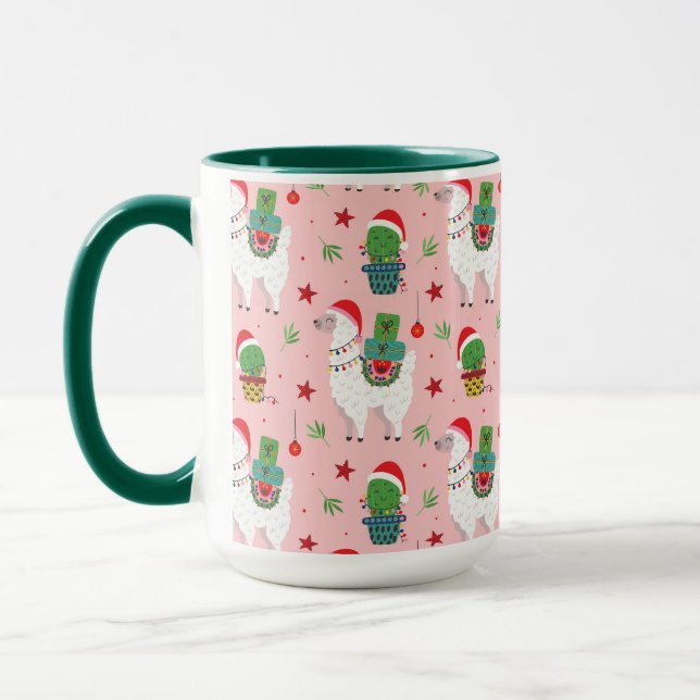 Taza Patrón de Navidades Llamas y Cacti (Izquierda)