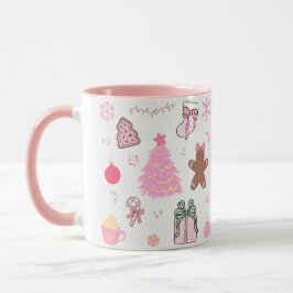 Taza Patrón de Navidades rosados