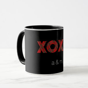 Taza Patrón de Navidades tartán rojo