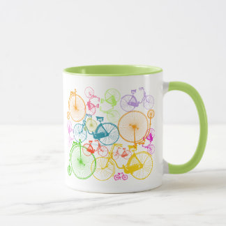 Taza Patrón de neón de bicicleta moderna de vintage per