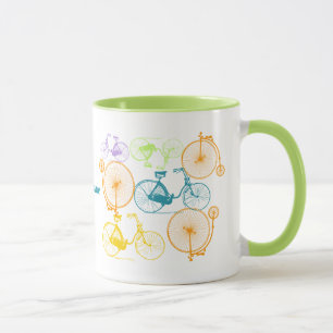 Taza Patrón de neón de bicicleta moderna de vintage per