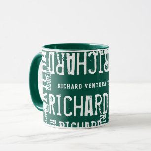 Taza Patrón de nombres de mugre verde
