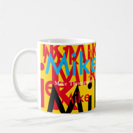 Taza patrón de nombres pop de color personalizado