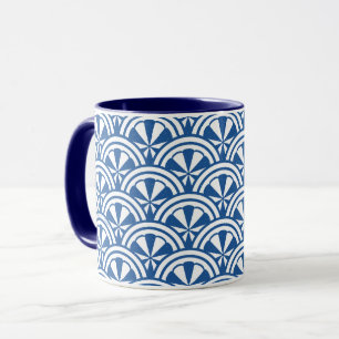 Taza Patrón de ondas costeras - El Lotus blanco