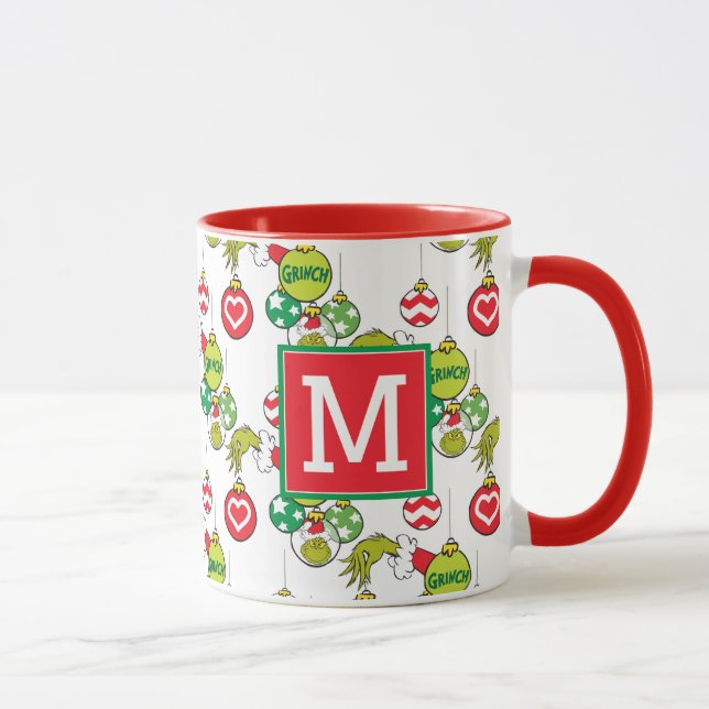 Taza Patrón de ornamento de pulgada | Añadir su monogra (Derecha)