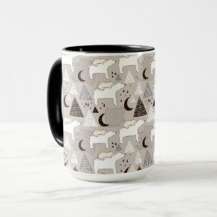Taza Patrón de oso de madera de Doodle Cuaderno