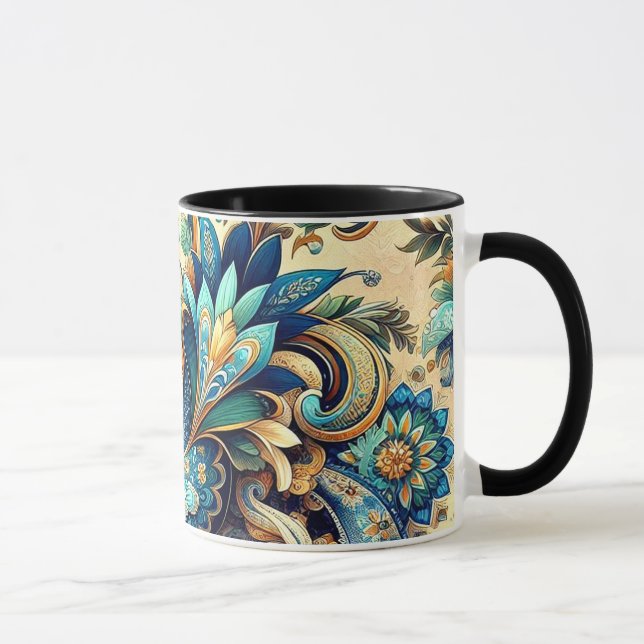 Taza Patrón de Paisley en azul (Derecha)