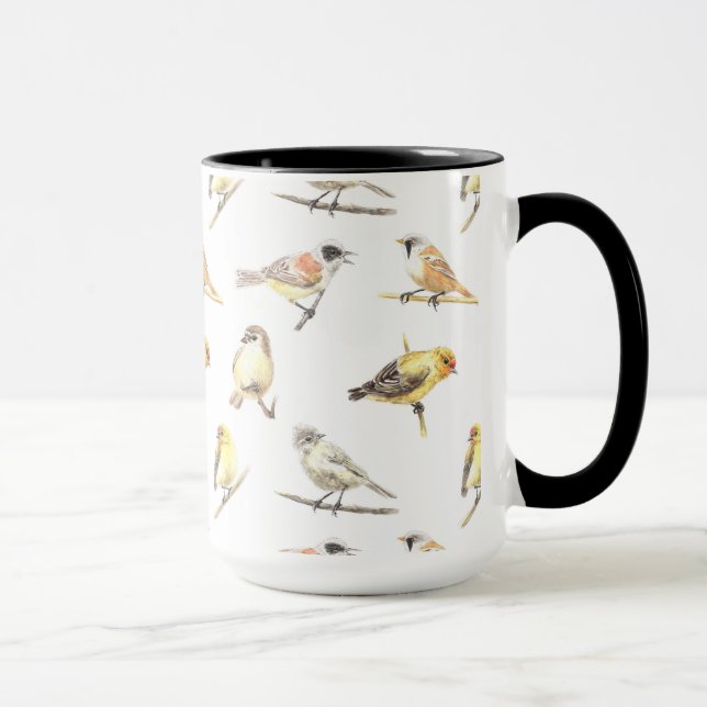 Taza Patrón de pájaros tintados (Derecha)