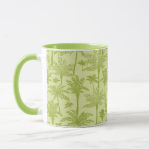 Taza Patrón de palmeras verdes
