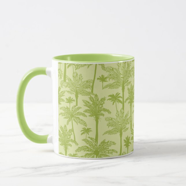 Taza Patrón de palmeras verdes (Izquierda)